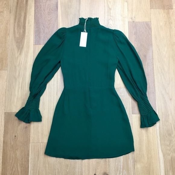 Reformation Archie Mini Dress Emerald Green Size 2 - Picture 12 of 16